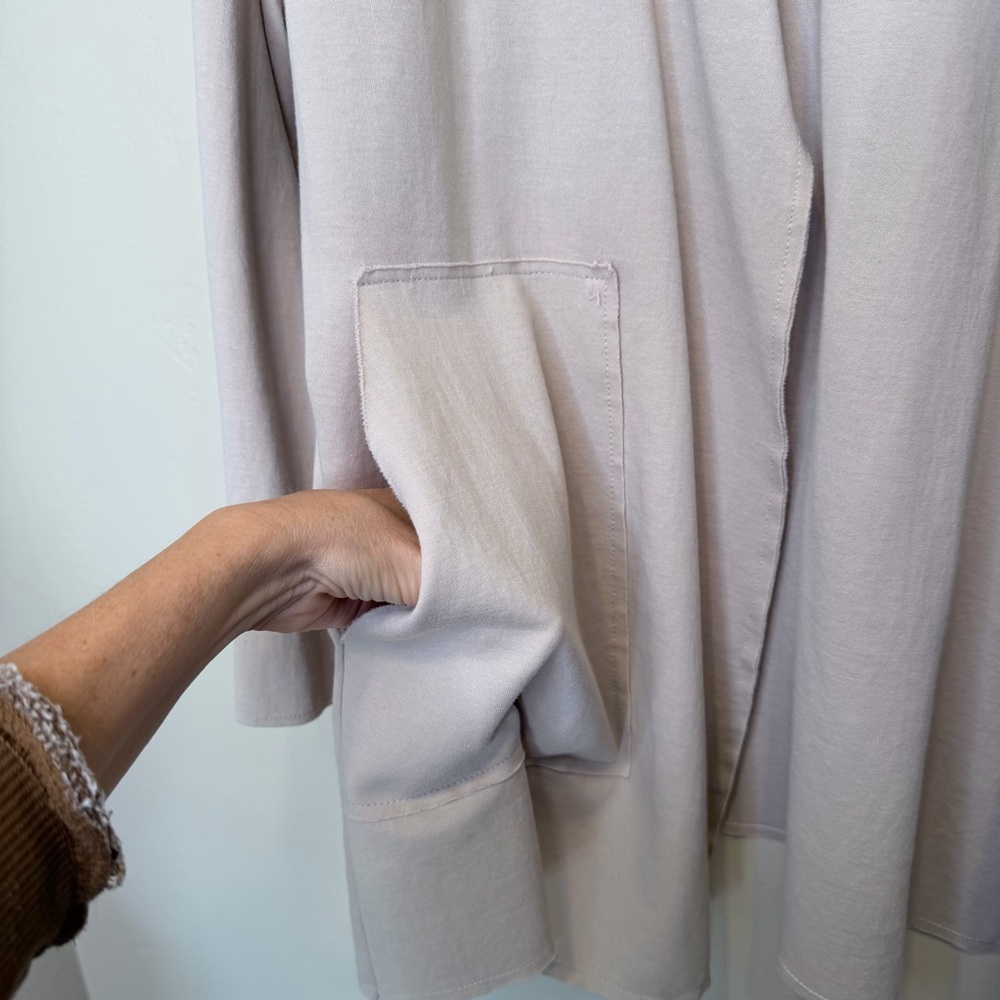 ZARA | Open Front Hip Pockets Relaxed Lightweight Cardigan - Picture 4 of 9